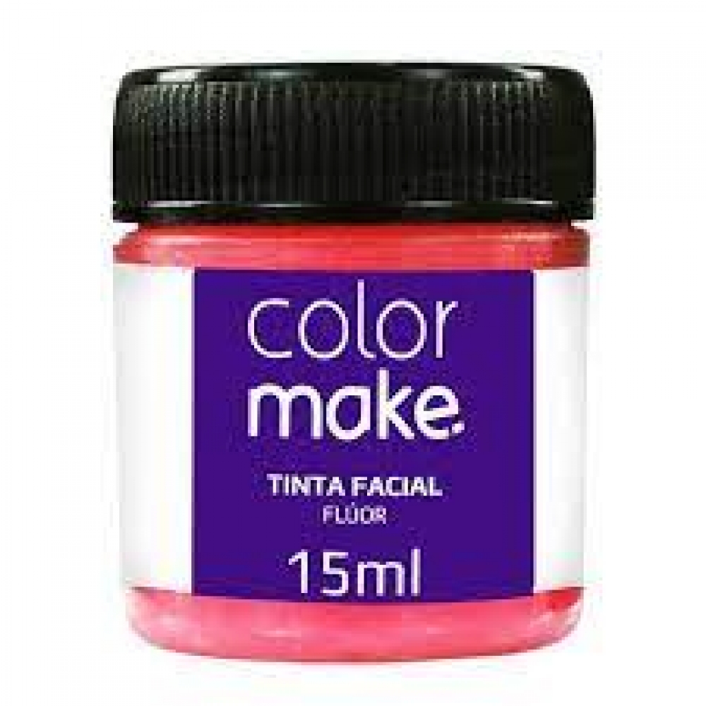 Tinta Facial Líquida 15ml Flúor Vermelha Colormake - Pintura Facial
