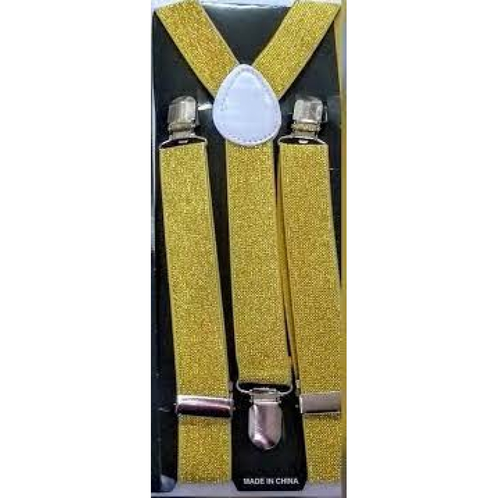 Suspensório Ajustável Adulto Brilho Dourado - Acessórios para fantasia