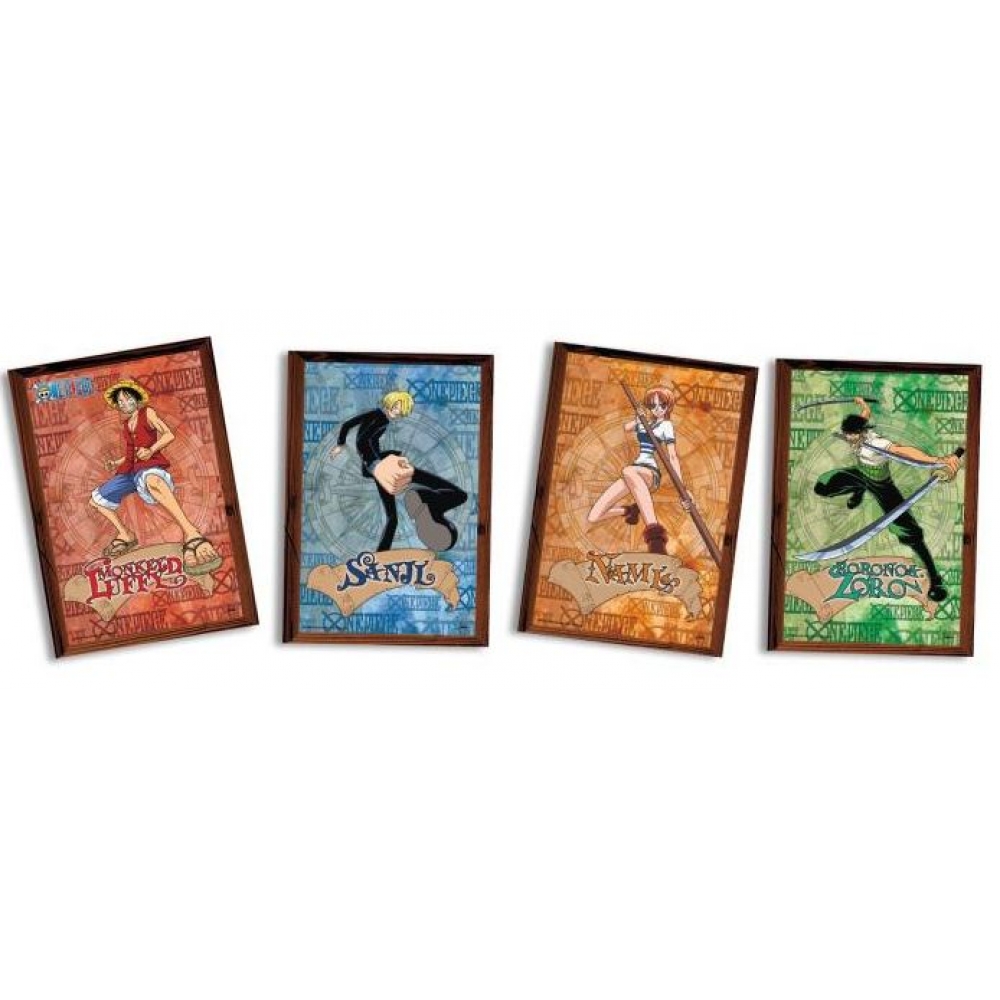 Quadros Decorativos One Piece c/4 Festcolor - Temas Infantis