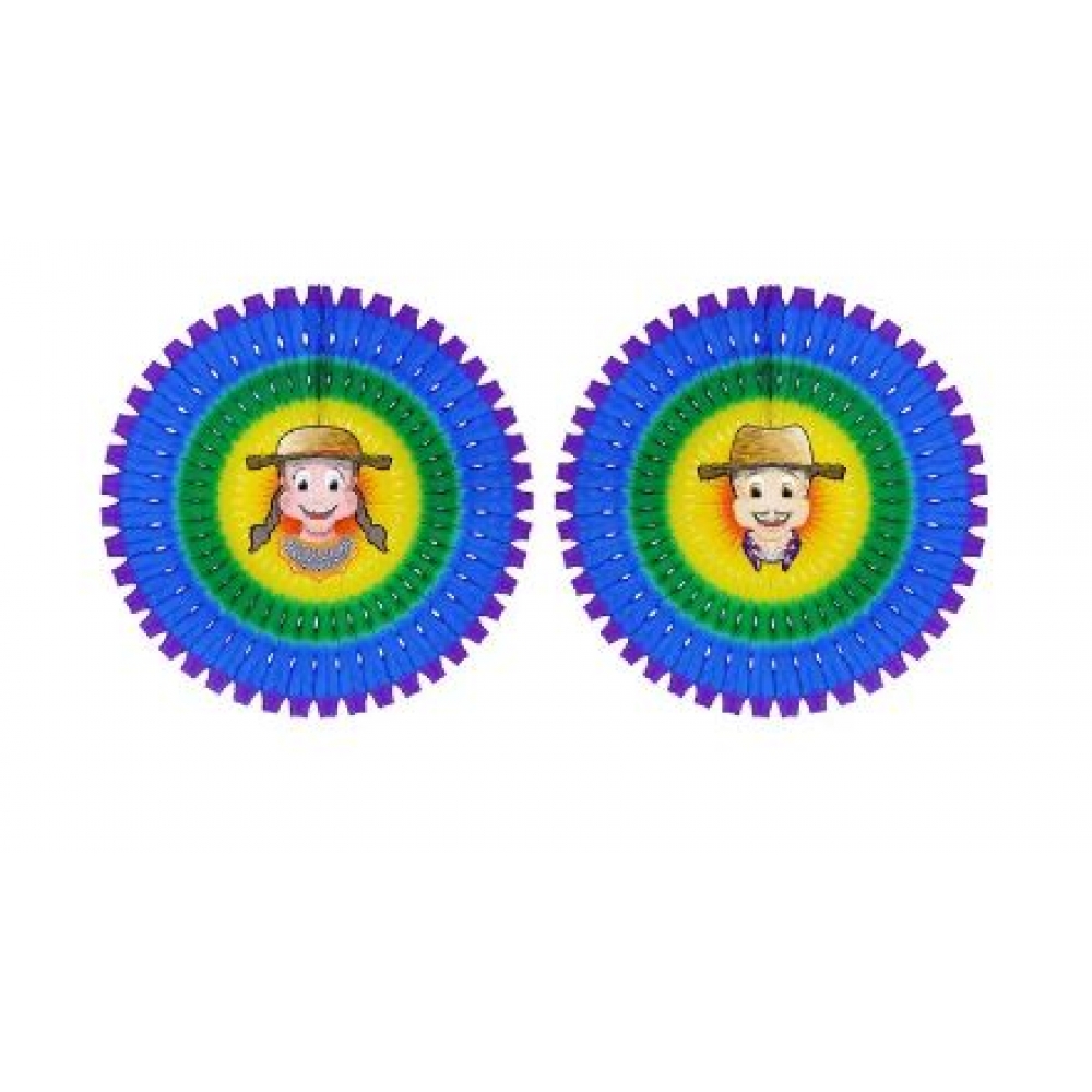 Margarida de Papel Casal Caipira Arco Íris 620mm Girotoy - decoração de Papel
