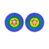 Margarida de Papel Casal Caipira Arco Íris 620mm Girotoy - decoração de Papel