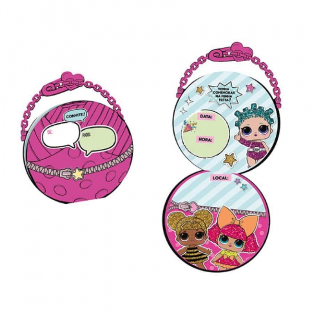 Convite Boneca Lol c/8 Regina Festas - Temas Infantis