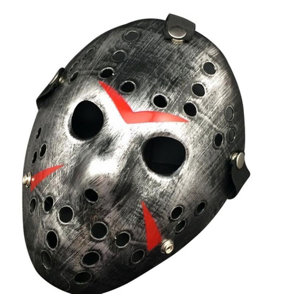 Máscara Plástica Jason Metalizada Prata - Máscaras Importadas