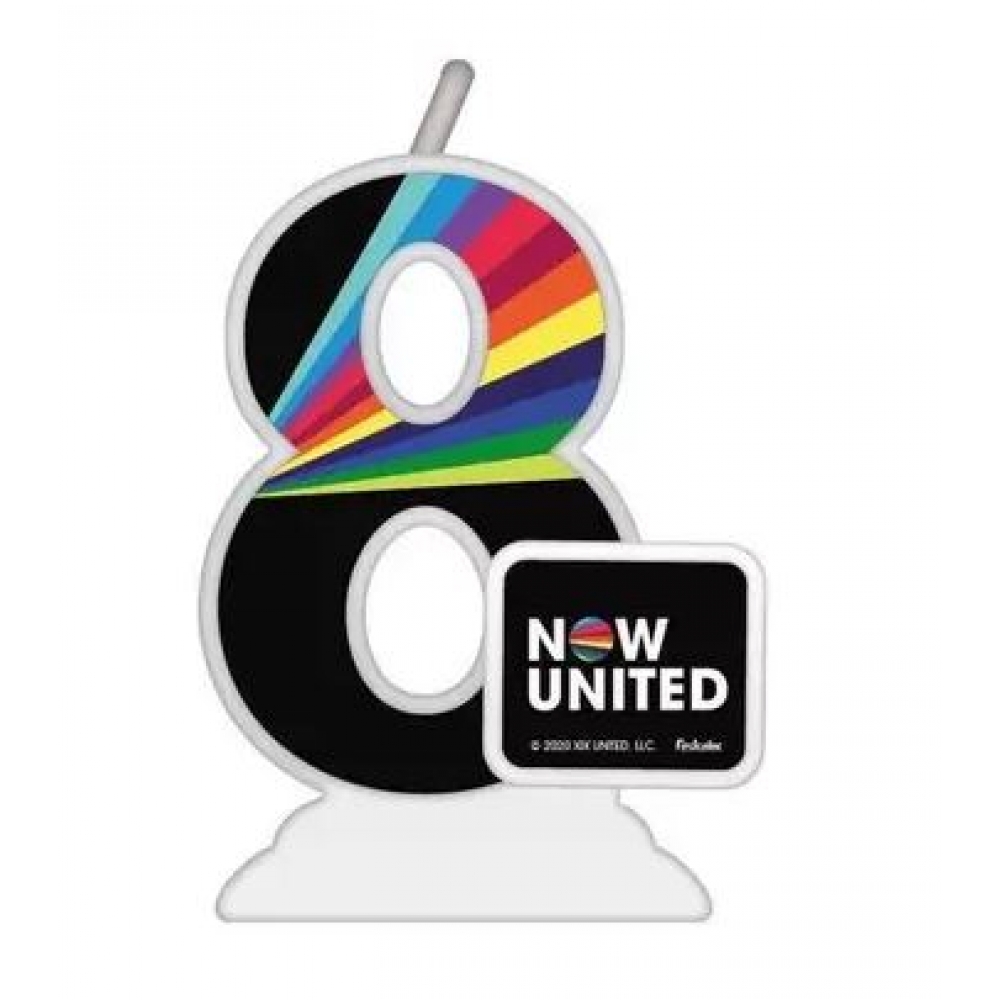 Vela Numeral 8 Now United Festcolor - Temas Infantis